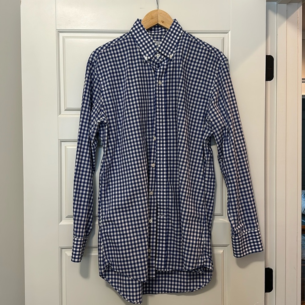Ledbury button down.  Size 16.5.  Blue gingham check